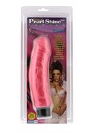 Розовый вибратор-реалистик с богатым рельефом поверхности PEARL SHINE 9 VIBRATOR - 22,8 см.
