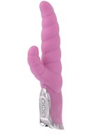 Розовый вибратор VIBE THERAPY REGAL с клиторальным отростком (26,5 см)