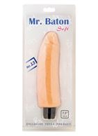 Телесный вибратор-реалистий Mr.Baton Soft №13 - 19 см.