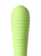 Лаймовый мини-вибратор MINI 2 с ребрами (11,8 см)