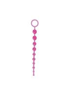 Розовая анальная цепочка с 10 шариками JAMMY JELLY ANAL 10 BEADS - 32 см.