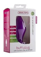 Фиолетовая малая анальная пробка Butt Plug with Suction Cup Small