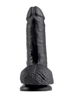Чёрный фаллоимитатор с мошонкой 7" Cock with Balls (19,4 см)