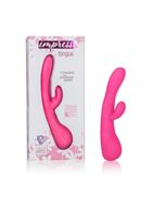 Розовый вибромассажер Impress Tongue со стимуляцией клитора - 18 см.