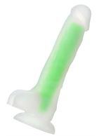 Прозрачно-зеленый фаллоимитатор, светящийся в темноте, Clark Glow (22 см)