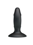 Чёрный массажёр простаты Silicone Butt Plug - 9,3 см.