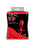 Красная анальная пробка с хвостом SHOVE UP 3.5INCH BUTTPLUG WITH TAIL