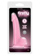 Розовый фаллоимитатор на присоске Firefly Smooth Glowing Dong 5 Pink - 14,5 см.