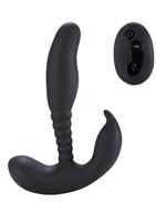 Черный стимулятор простаты Remote Control Anal Pleasure Vibrating Prostate Stimulator - 13,5 см.