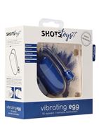 Синее гладкое виброяйцо Vibrating Egg - 8 см.