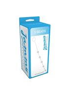 Прозрачная анальная цепочка с 5 шариками JAMMY JELLY ANAL 5 BEADS CRYSTALL - 38 см.