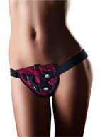 Красно-черные трусики для страпона LOVELACE HARNESS