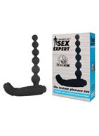 Черный силиконовый массажер простаты-елочка Sex Expert