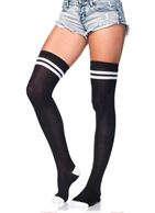 Чулки в спортивном стиле Ribbed Athletic Thigh Highs