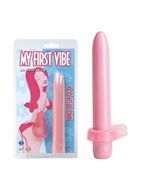 Розовый вибратор с эрекционным кольцом My First Vibe - 17 см.
