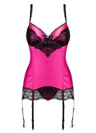 Малиновый корсаж с черным кружевом Roseberry