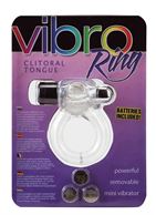 Прозрачное эрекционное кольцо VIBRO RING CLITORAL TONGUE CLEAR