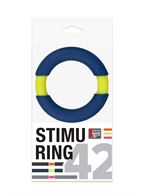 Синее эрекционное кольцо NEON STIMU RING 42MM BLUE/YELLOW