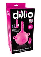 Розовый надувной мяч с вибронасадкой Vibrating Mini Sex Ball - 15,2 см.