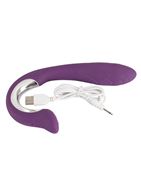 Перезаряжаемый вибратор Javida Vibe with Clit Stimulator с клиторальным стимулятором (18,5 см)