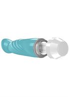 Бирюзовый вибратор Livvy со скошенной головкой - 15,5 см.