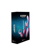 Нежно-розовый вибростимулятор Ecstasy с насадками