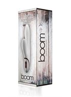Белый вибратор BOOM - Fir с клиторальной щёточкой (23 см)