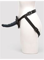Черный женский страпон с вибрацией Feel It Baby Strap-On Harness Kit (17,8 см)