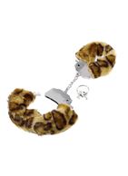 Наручники металлические Furry Love Cuffs с гепардовым мехом