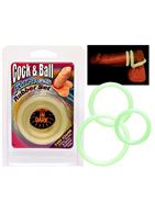 Набор из 3 светящихся в темноте колец Cock Ball Rings Glow