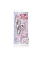 Розовый вибромассажер Thrusting Action Jack Rabbit - 19 см.