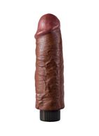 Коричневый вибратор 6 Vibrating Cock - 17,8 см.