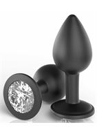 Черные трусики Crotchless Secret Gem XL-XXL с анальной пробкой