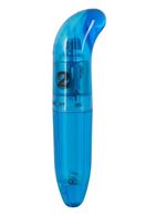 Синий вибратор для массажа G-spot - 12,5 см.