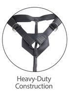 Телесный сдвоенный поясной страпон Strap-On Harness with 7" Two Cocks One Hole (19,1 см)