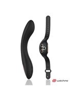 Черно-золотой вибратор с пультом-часами Anne's Desire Curve G-Spot Vibe Wireless Watchme (20,5 см)