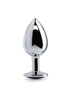 Серебристая анальная пробка DARKER BEYOND EROTIC STEEL BUTT PLUG - 8,9 см.