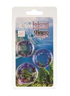 Набор из трех фиолетовых колец разного размера Island Rings 