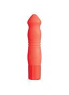 Оранжевый силиконовый вибромассажёр NEON BLISS VIBRATOR - 9 см.