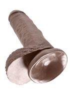 Коричневый фаллоимитатор с мошонкой 7" Cock with Balls (19,4 см)