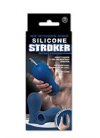 Синий мастурбатор с мягкими рёбрышками SILICONE STROKER