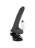 Черный вибратор на мощной присоске Basecock Realistic Vibrator Remote Control (19 см)