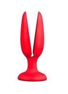 Красная анальная пробка-бутон MENZSTUFF - FLOWER BUTT PLUG 4INCH (11 см)