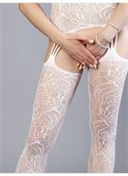 Белый ажурный комбинезон с интимным доступом