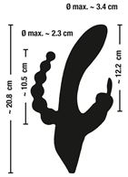 Черный тройной вибратор Triple G-Spot Vibrator (20,8 см)