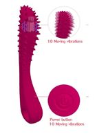 Малиновый вибратор Temptation Wand с шипиками (22 см)