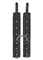 Черные поножи Plush Leather Ankle Cuffs
