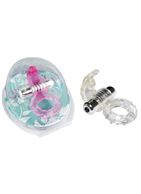 Прозрачное эрекционное виброкольцо с зайчиком 7 Speed Rabbit Cock Ring