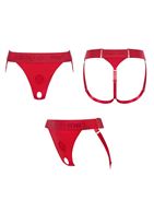 Красные трусики для фиксации насадок Strap-on-me Harness Lingerie Unique