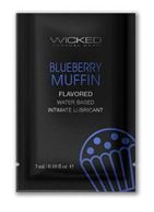 Лубрикант на водной основе с ароматом черничного маффина Wicked Aqua Blueberry Muffin (3 мл)